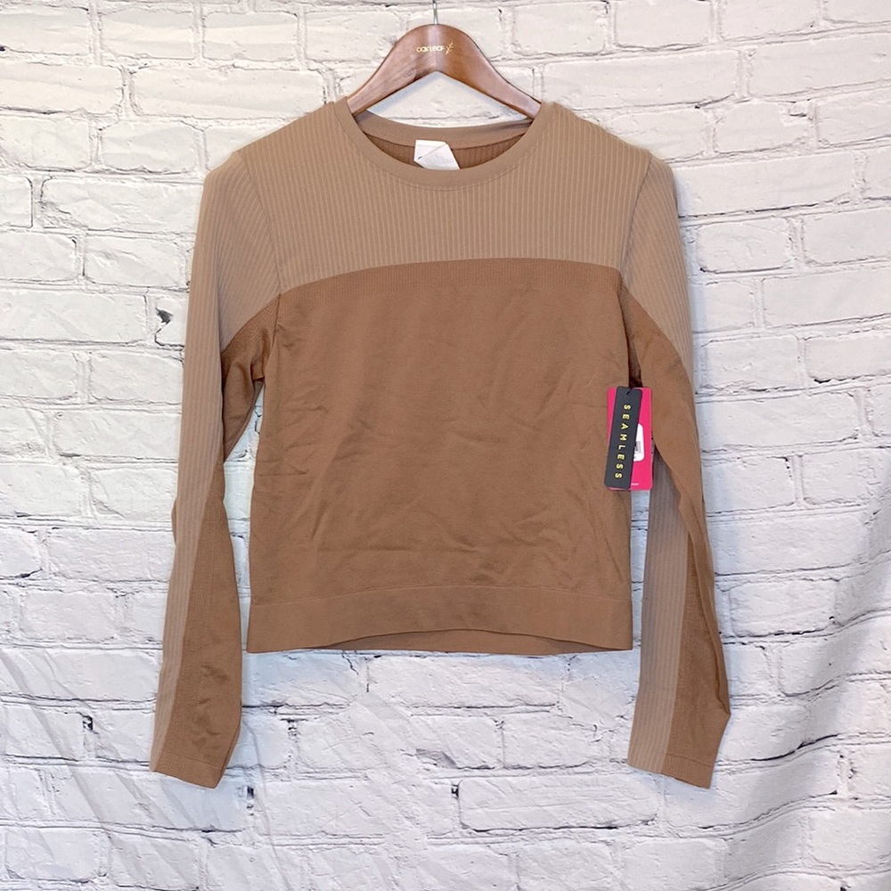 Ryka Brown Tan Long Sleeve Athletic Top Size X-Large Brand New W/Tags